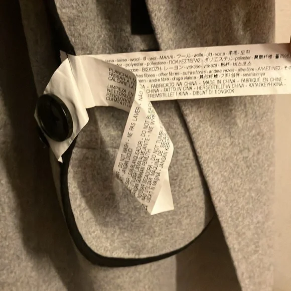 Zara Man wool blend blazer coat jacket notch collar light grey XL - Picture 7 of 8